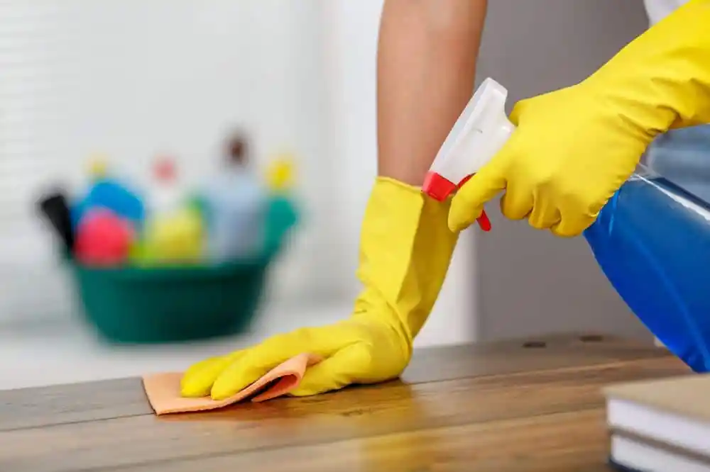 Home cleaning in progress