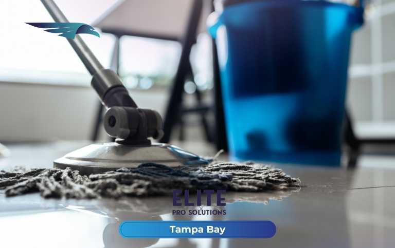 Professional commercial floor cleaning for a Tampa Bay business