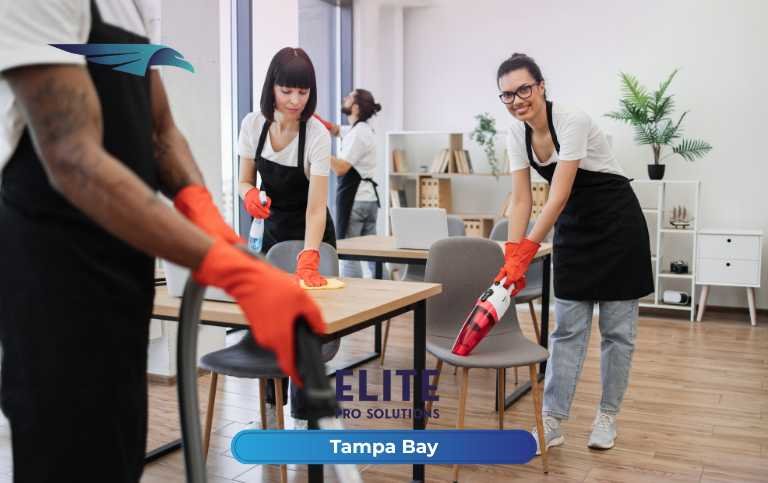 Clean and organized HOA clubhouse interior in Tampa Bay